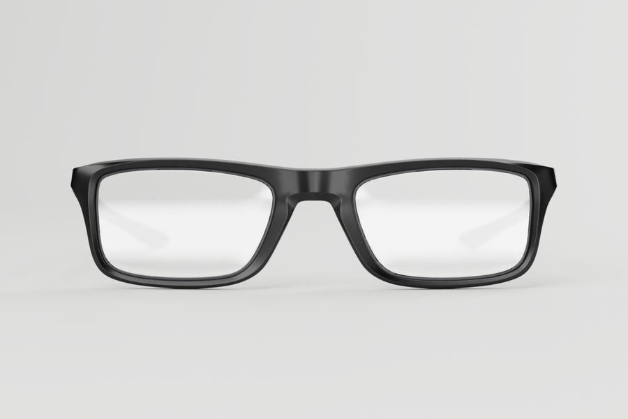 Reading glasses from the front, with a different strength in each lens